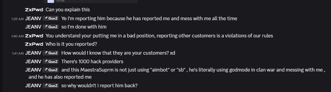 Private reporting-context discussion excerpt